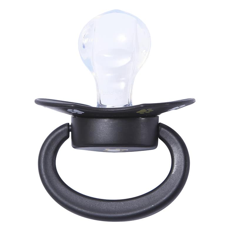 Teddy bear white & Fox Black Pacifier set