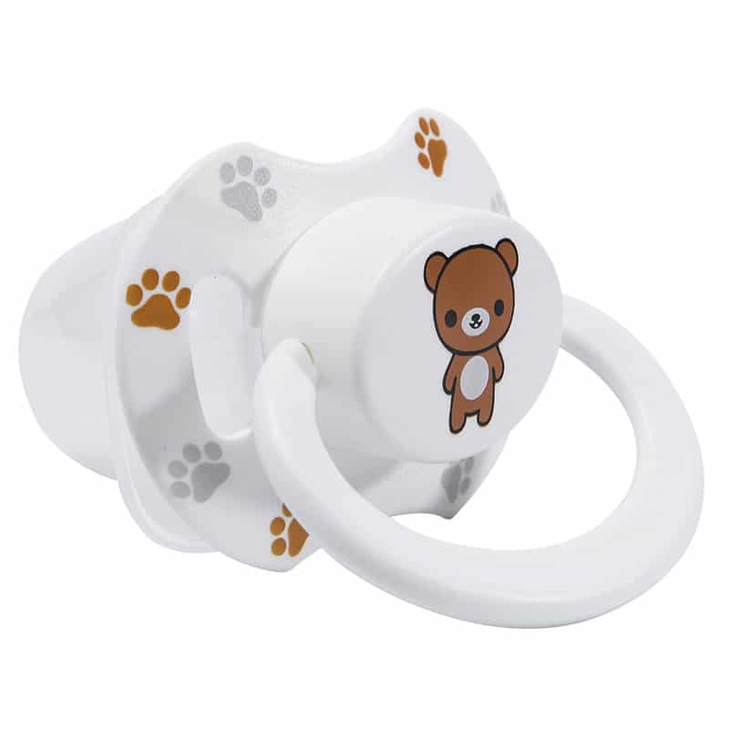 Teddy bear white & Fox Black Pacifier set