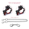 Prettybows Soft Lamb Leather Ankle Cuffs Set – Black/Red Leather & Silver Alloy