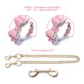 Prettybows Soft Lamb Leather Ankle Cuffs Set – Pink/White Leather & Golden Alloy