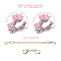 Prettybows Soft Lamb Leather Wrist Cuffs Set – Pink/White Leather & Golden Alloy