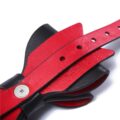 Prettybows Soft Lamb Leather Collar Leash Set – Black/Red Leather & Silver Alloy