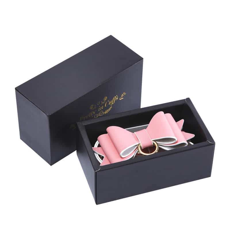 Prettybows Soft Lamb Leather Collar Leash Set – Pink/White Leather & Golden Alloy