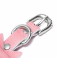 Prettybows Soft Lamb Leather Wrist Cuffs Set – Pink/White Leather & Silver Alloy