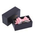 Prettybows Soft Lamb Leather Wrist Cuffs Set – Pink/White Leather & Silver Alloy