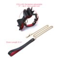 Prettybows Soft Lamb Leather Collar Leash Set – Black/Red Leather & Golden Alloy