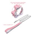 Prettybows Soft Lamb Leather Collar Leash Set – Pink/White Leather & Silver Alloy