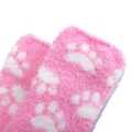 Cute Coral Fleece Thigh High Long Paws Patten Socks 2 Pairs-Pink Paws