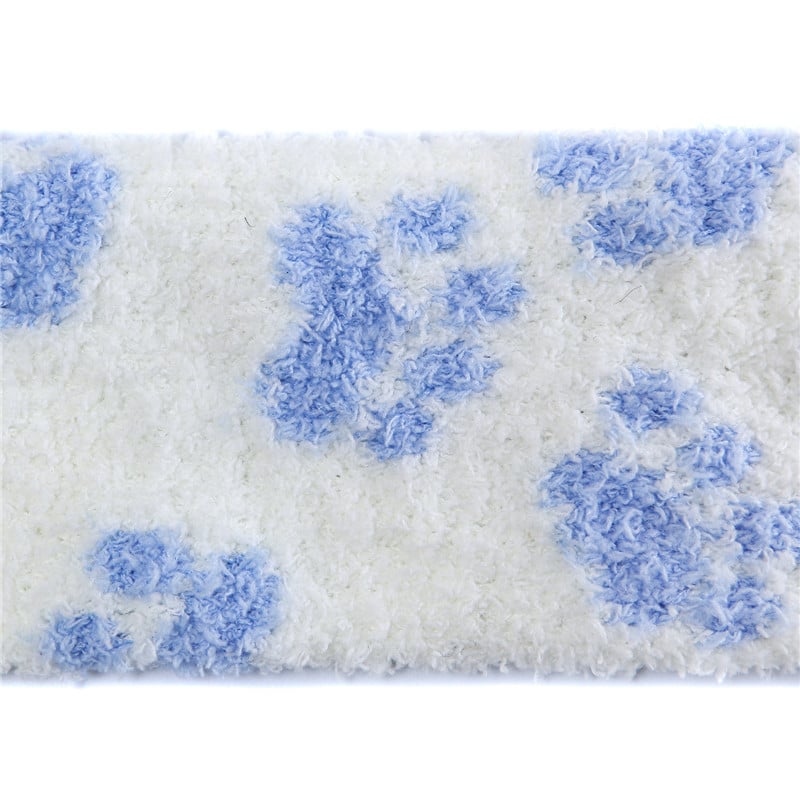 Cute Coral Fleece Thigh High Long Paws Patten Socks 2 Pairs-Blue Paws