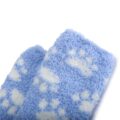 Cute Coral Fleece Thigh High Long Paws Patten Socks 2 Pairs-Blue Paws