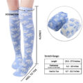 Cute Coral Fleece Thigh High Long Paws Patten Socks 2 Pairs-Blue Paws