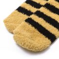 Cute Animal Coral Fleece Thigh High Long Striped Socks 2 Pairs-Brown Cat& Darkblue Bear