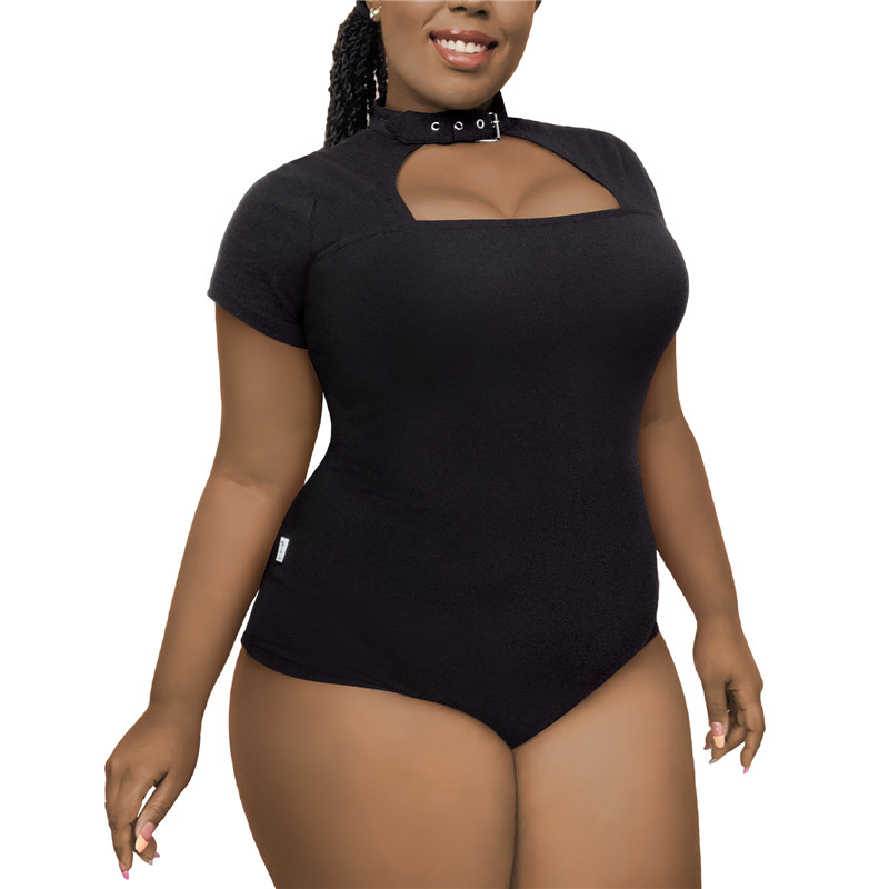 Collared Onesie Black