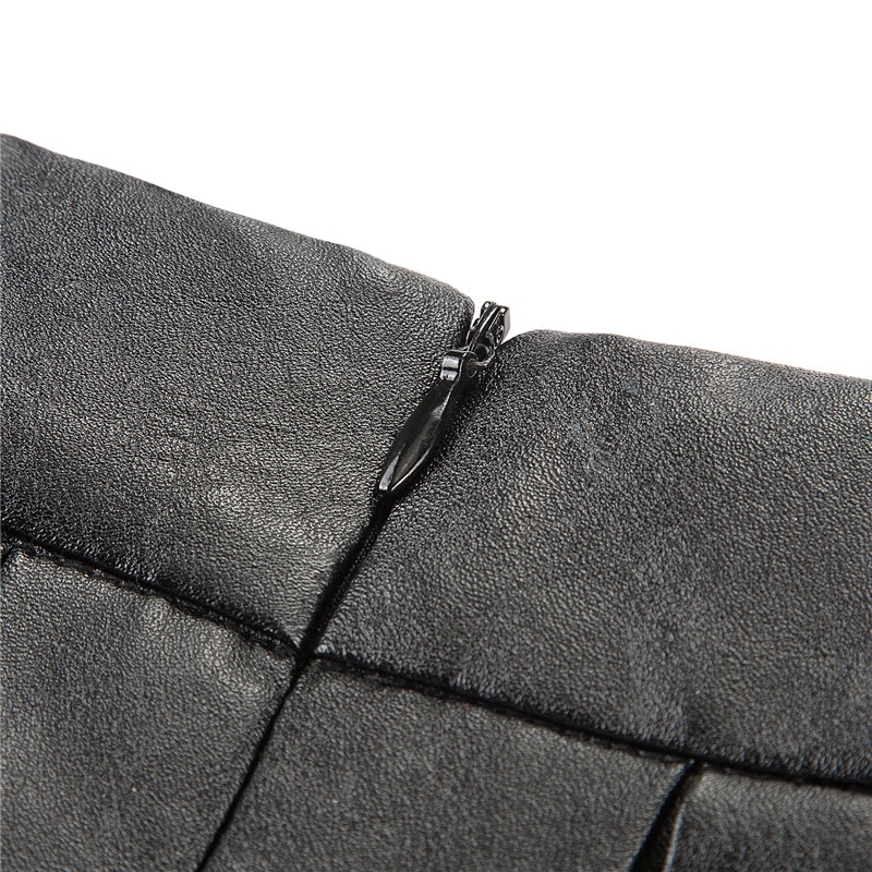 Troublemaker Pleated Faux Leather Skirt-Black