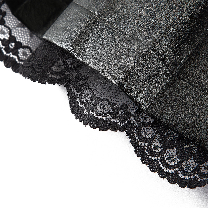 Troublemaker Pleated Faux Leather Skirt-Black