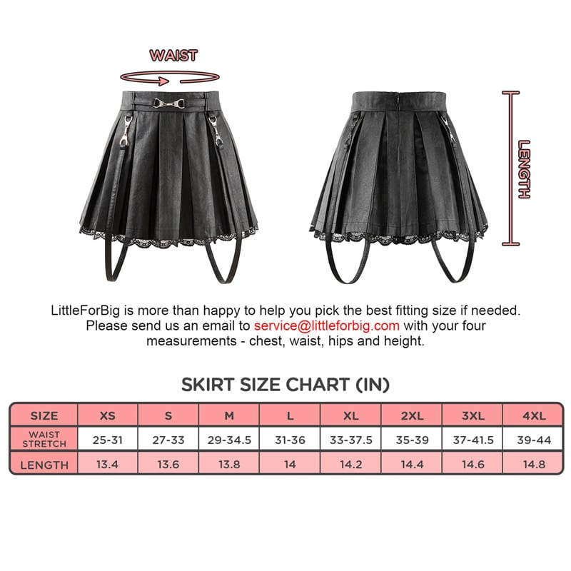 Troublemaker Pleated Faux Leather Skirt-Black