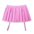 Troublemaker Pleated Faux Leather Skirt-Pink