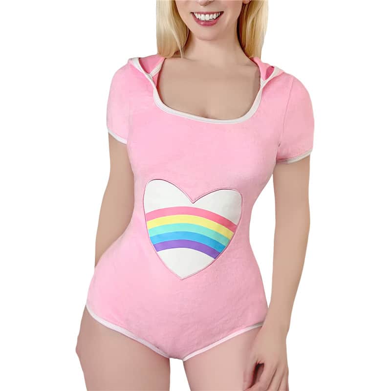 Teddy Bear Onesie Bodysuit Pink