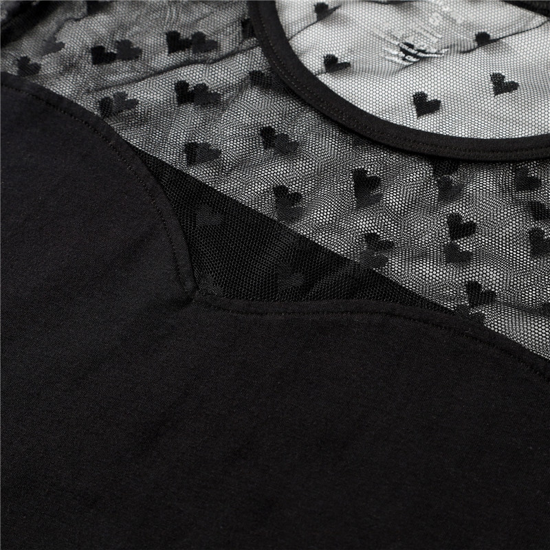 Candy Hearts mesh bodycon bodysuit Onesie