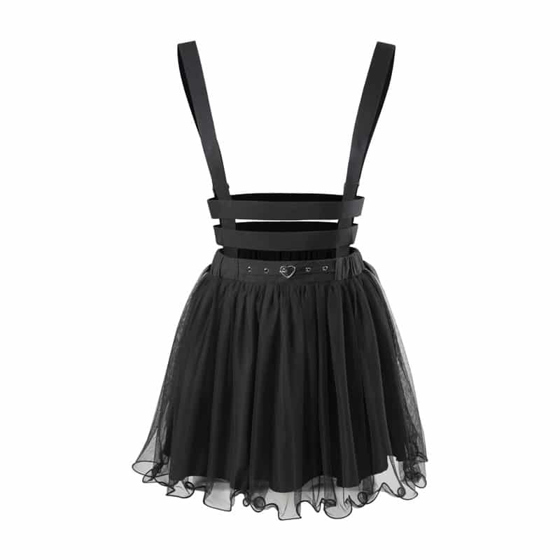 Heartbreaker Jumperskirt Overall Skirt Black
