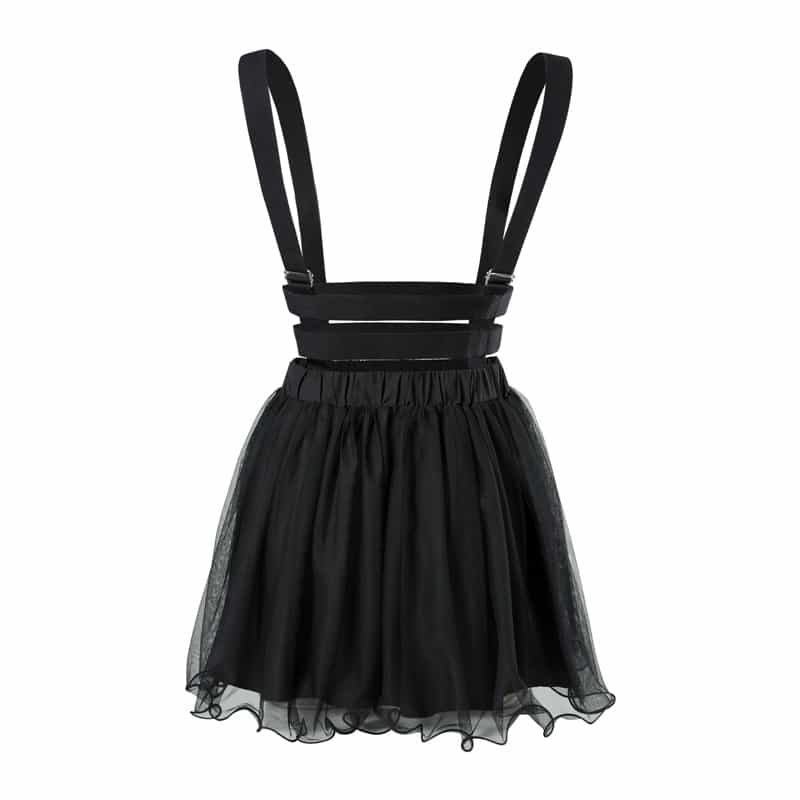 Heartbreaker Jumperskirt Overall Skirt Black