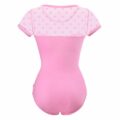 Candy Hearts mesh bodycon bodysuit Onesie Pink