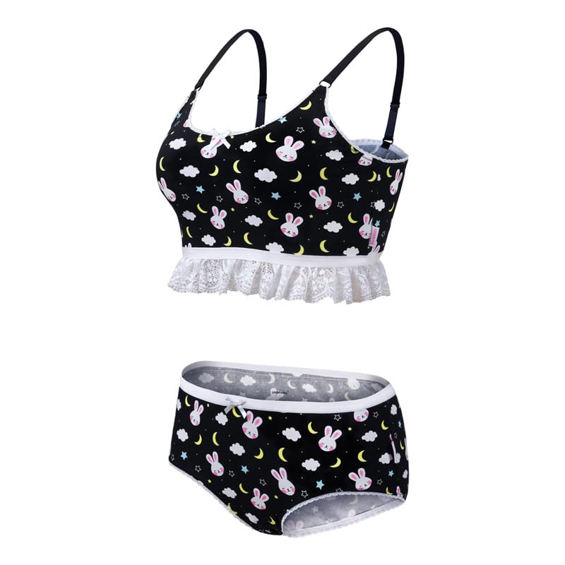 Snuggle Bunny Lingerie Set Black