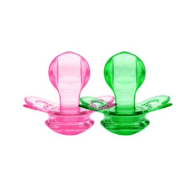 Gen-3 Adult Sized Candy Gloss Pacifiers - Pink & Green set