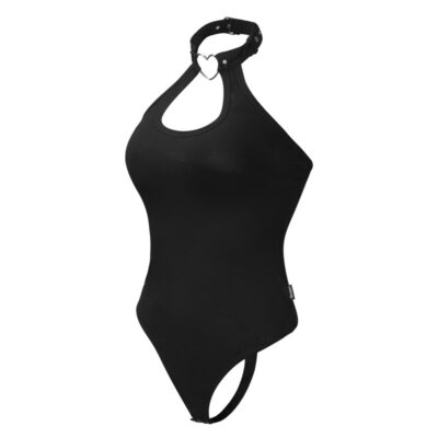 Heartbreaker collared Onesie Thong Black