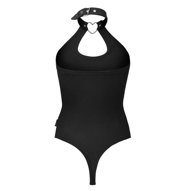 Heartbreaker collared Onesie Thong Black