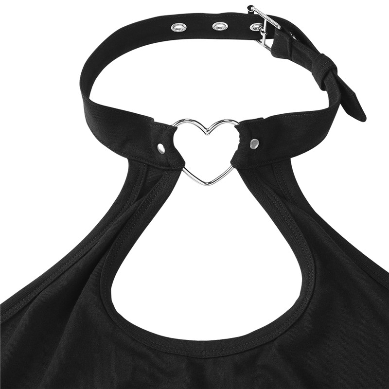 Heartbreaker collared Onesie Thong Black