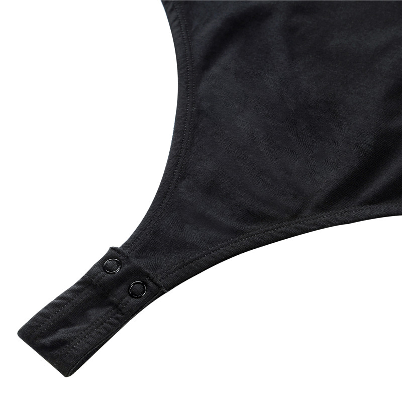 Collared Onesie Thong Black