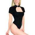 Collared Onesie Thong Black