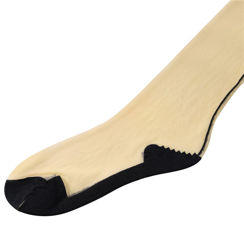 Vintage Backseam Thigh High Sheer Silk Stockings with Black Cuffs