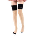 Vintage Backseam Thigh High Sheer Silk Stockings with Black Cuffs