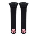 Lace Top 3D Paw Pad Thigh High Silk Stockings