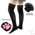 Lace Top 3D Paw Pad Thigh High Silk Stockings