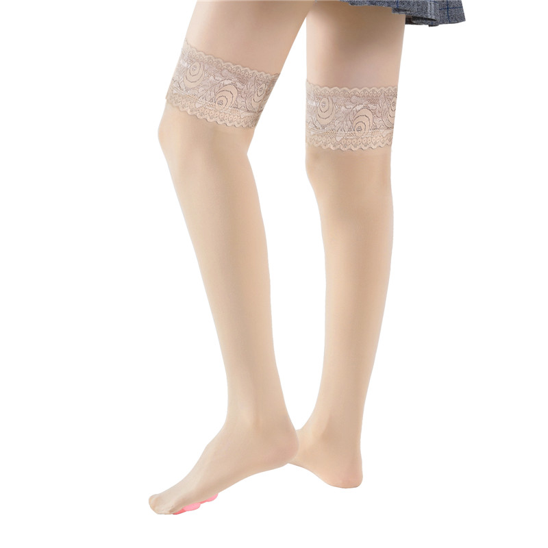 Lace Top 3D Paw Pad Thigh High Silk Stockings