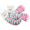 3D Paw Pad Knee High Coral Fleece Socks