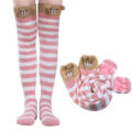 3D Paw Pad Knee High Coral Fleece Socks