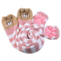 3D Paw Pad Knee High Coral Fleece Socks