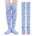 3D Paw Pad Thigh High Coral Fleece Socks