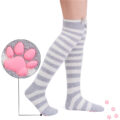 3D Paw Pad Knee High Coral Fleece Socks