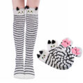 3D Paw Pad Knee High Coral Fleece Socks