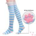 3D Paw Pad Knee High Coral Fleece Socks