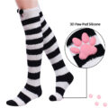 3D Paw Pad Knee High Coral Fleece Socks