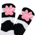 3D Paw Pad Knee High Coral Fleece Socks