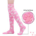 3D Paw Pad Thigh High Coral Fleece Socks