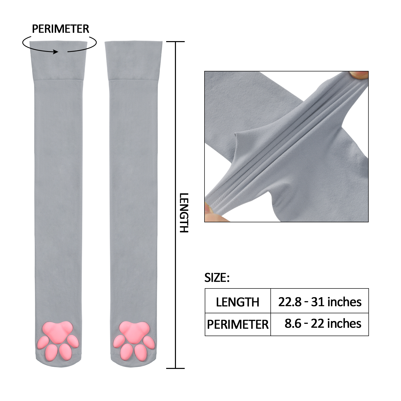 3D Paw Pad Long Silk Stockings