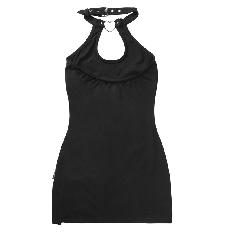 Vampy Collared Bodycon Mini Dress